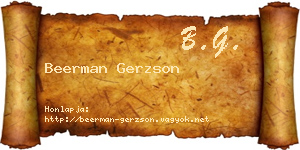Beerman Gerzson névjegykártya